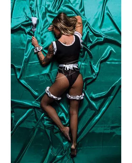 Role Play Mischievous Maid 6 pc Set BlackWhite SM Role Play Anal