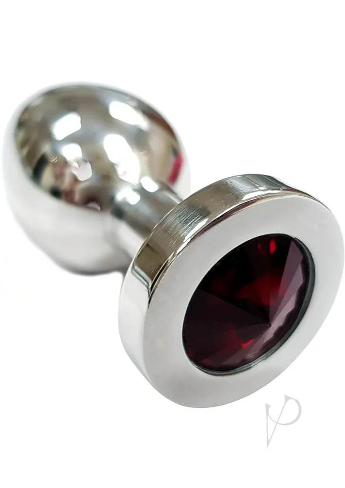 Rouge Smooth Stainless Steel Anal Plug Medium Red Jewel Rouge Male Sex Toys Rouge Smooth Stainless Steel Anal Plug Medium Red Jewel Rouge Male Sex Toys