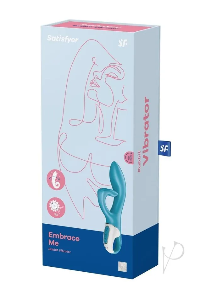 Satisfyer Female Sex Toys Satisfyer Embrace Me Silicone Rechargeable Rabbit Vibrator with Clitoral Stimulation Turquoise Satisfyer Female Sex Toys Satisfyer Embrace Me Silicone Rechargeable Rabbit Vibrator with Clitoral Stimulation Turquoise