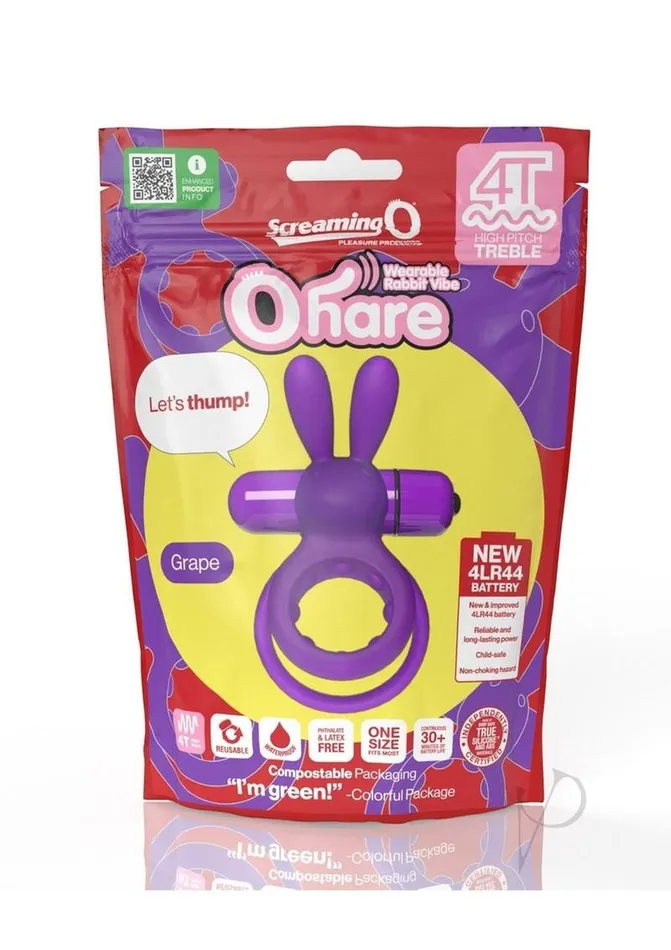 Screaming O 4T Ohare Vibrating Cock Ring Grape Screaming O Couples