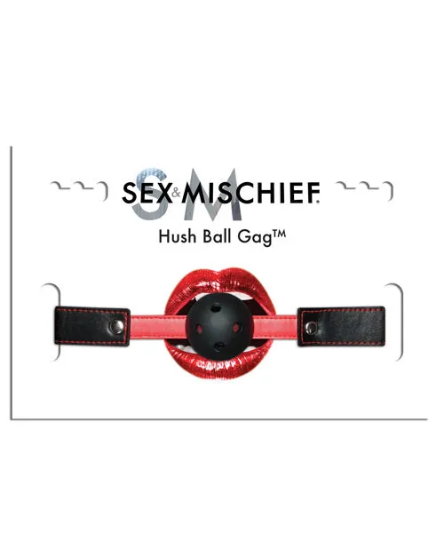 Sex And Mischief Anal Sex and Mischief Hush Ball Gag Adjustable Strap BlackRed