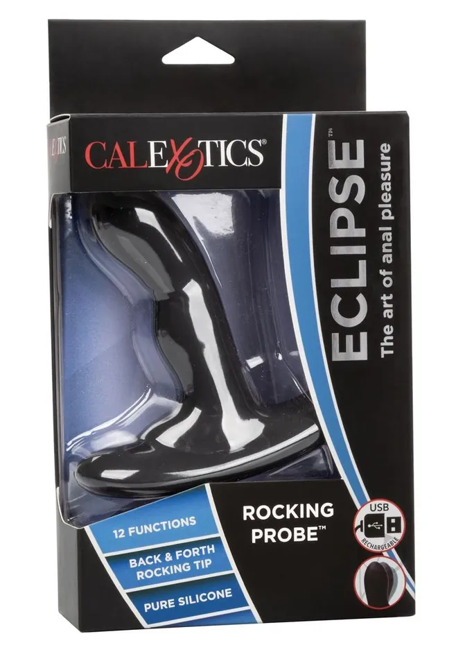 Silicone Rocking Probe USB Rechargeable 35in Black Eclipse Anal