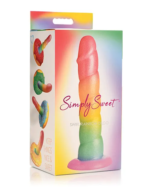 Simply Sweet Dildos Simply Sweet Swirl Silicone Rainbow Dildo