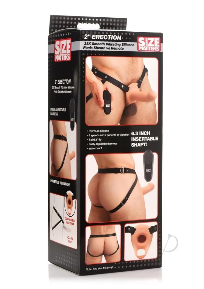 Size Matters 2 Erection 28X Smooth Vibrating Rechargeable Silicone Penis Sheath with Remote Control Vanilla Size Matters Female Sex Toys Size Matters 2 Erection 28X Smooth Vibrating Rechargeable Silicone Penis Sheath with Remote Control Vanilla Size Matters Female Sex Toys