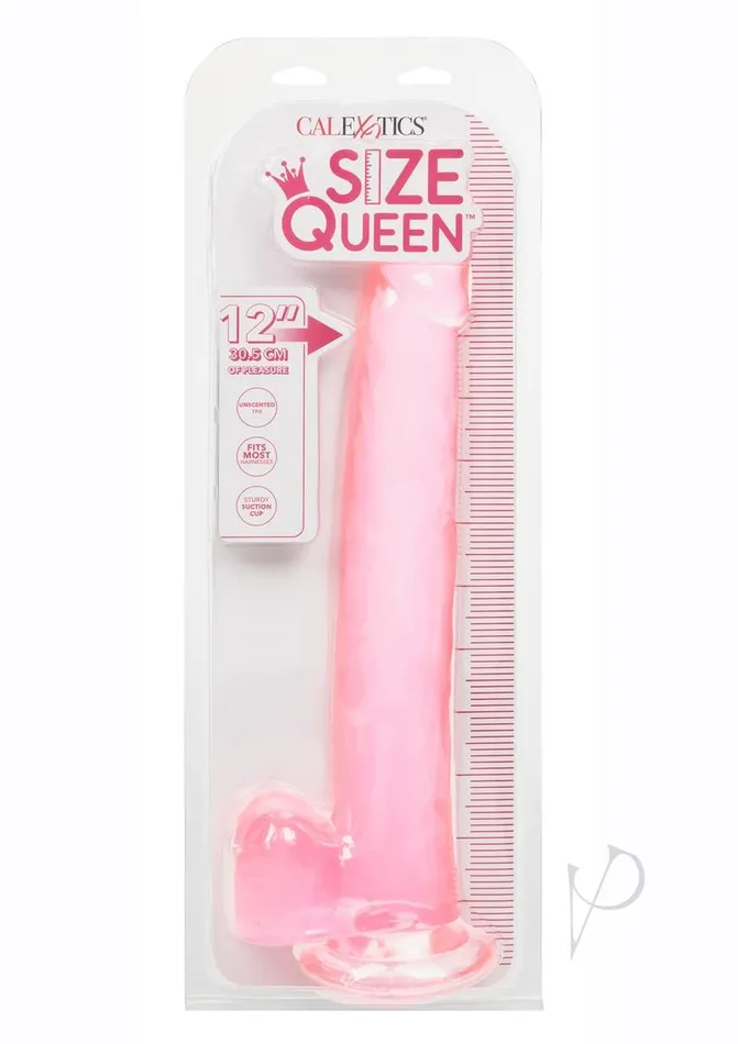 Size Queen Dildos Size Queen Dildo with Balls 12in Pink