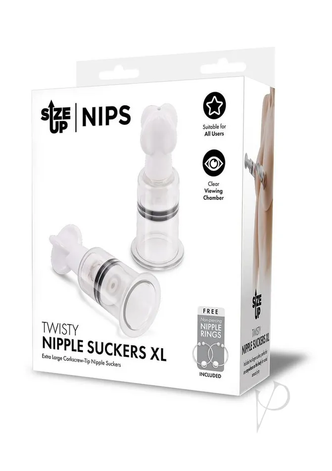 Size Up Anal Size Up Twisty Nipple Suckers XLarge ClearBlack