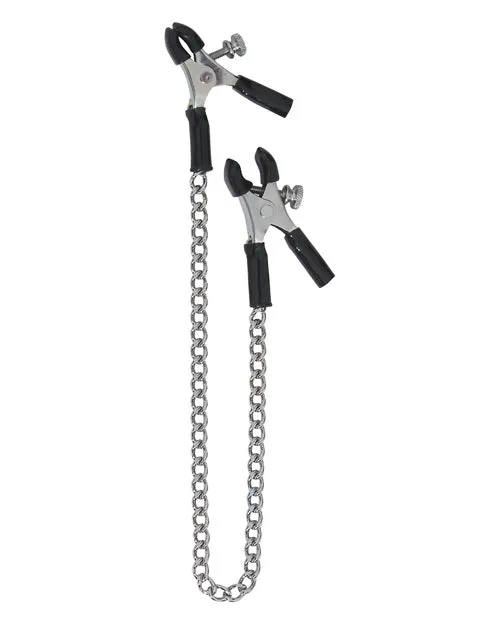 Spartacus Adjustable Micro Plier Nipple Clamps wLink Chain Spartacus Female Sex Toys Spartacus Adjustable Micro Plier Nipple Clamps wLink Chain Spartacus Female Sex Toys