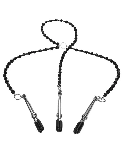 Steamy Shades YStyle Deluxe Beaded Nipple Clamps BlackSilver Steamy Shades Anal Steamy Shades YStyle Deluxe Beaded Nipple Clamps BlackSilver Steamy Shades Anal
