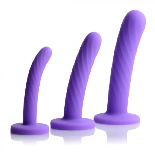 Strap U Female Sex Toys TriPlay 3 Piece Silicone Dildo Set
