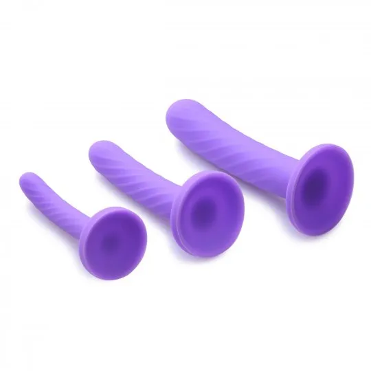 Strap U Female Sex Toys TriPlay 3 Piece Silicone Dildo Set