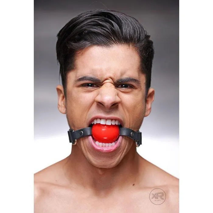Strict Leather Male Sex Toys Silicone Ball Gags with Leather Straps