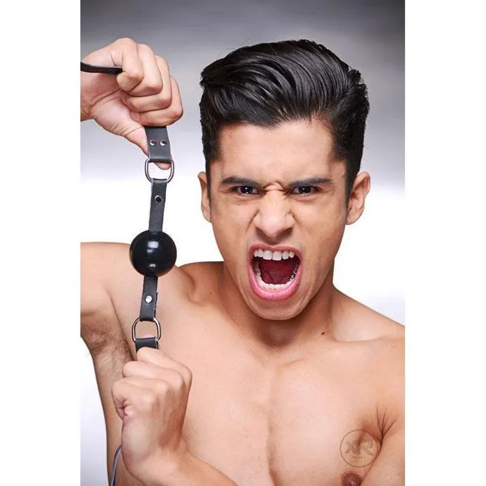 Strict Leather Male Sex Toys Silicone Ball Gags with Leather Straps