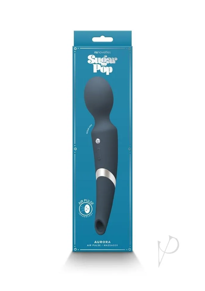 Sugar Pop Aurora Rechargeable Silicone Wand Blue Sugar Pop Vibrators