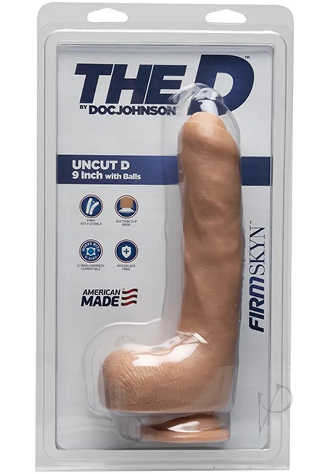 The D Dildos The D Uncut D Firmskyn Dildo with Balls 9in Vanilla