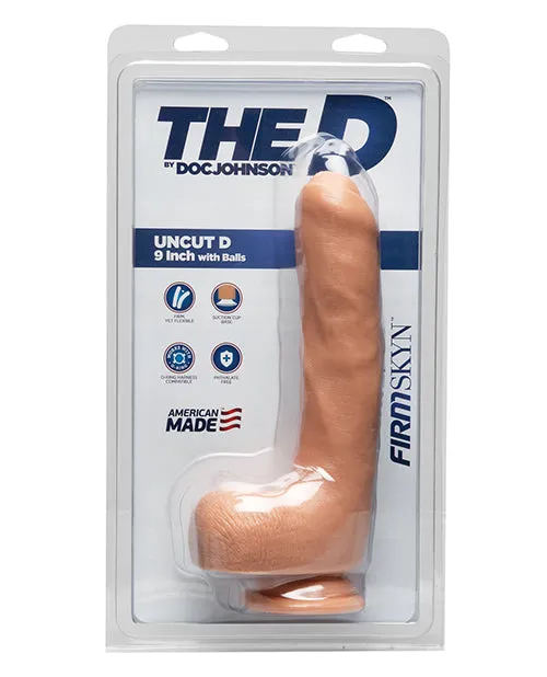The D Dildos The D Uncut D Firmskyn Dildo with Balls 9in Vanilla The D Dildos The D Uncut D Firmskyn Dildo with Balls 9in Vanilla