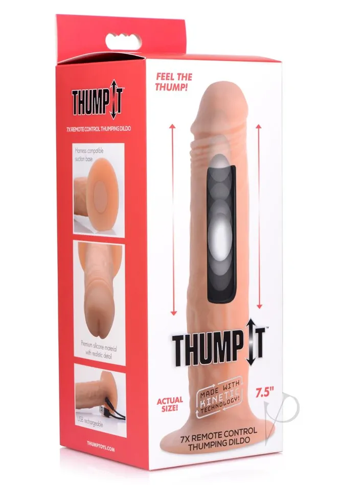 Thumpit Female Sex Toys Thump It Rechargeable Silicone Thumping Medium 75in Dildo with Remote Control Vanilla Thumpit Female Sex Toys Thump It Rechargeable Silicone Thumping Medium 75in Dildo with Remote Control Vanilla