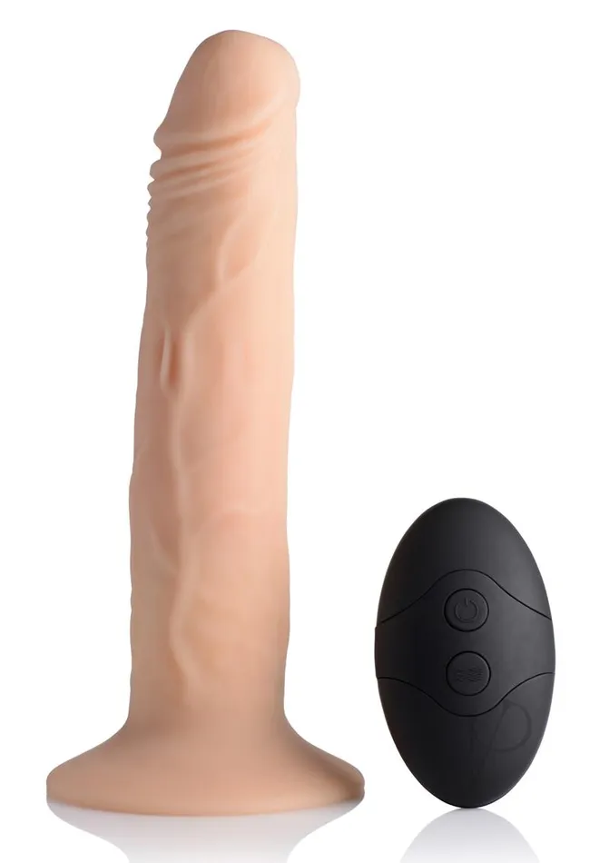Thumpit Female Sex Toys Thump It Rechargeable Silicone Thumping Medium 75in Dildo with Remote Control Vanilla