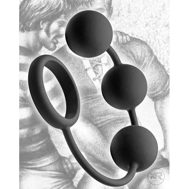 Tom of Finland Male Sex Toys Tom of Finland Silicone Cock Ring with 3 Weighted Anal Balls Tom of Finland Male Sex Toys Tom of Finland Silicone Cock Ring with 3 Weighted Anal Balls