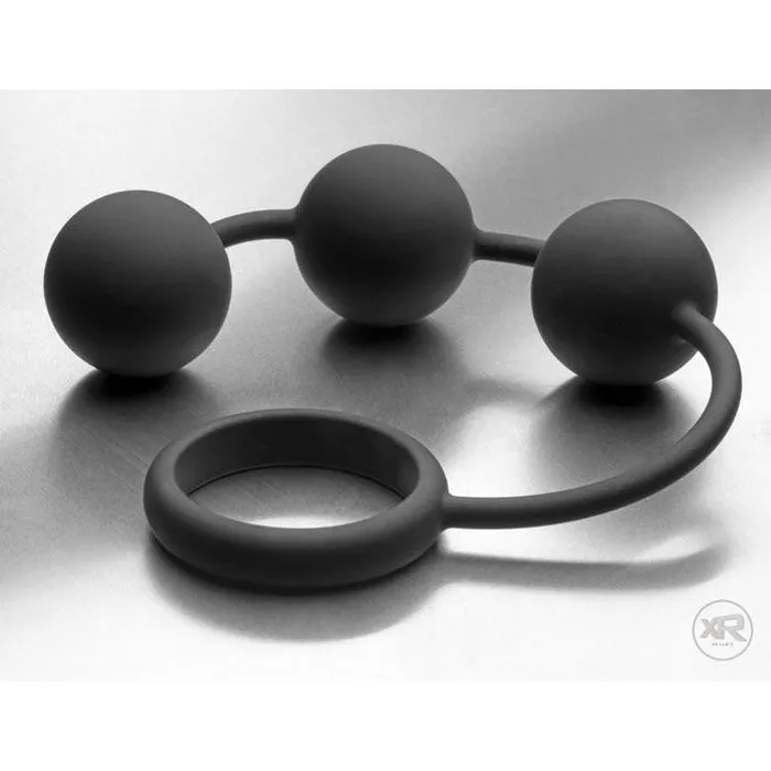 Tom of Finland Male Sex Toys Tom of Finland Silicone Cock Ring with 3 Weighted Anal Balls