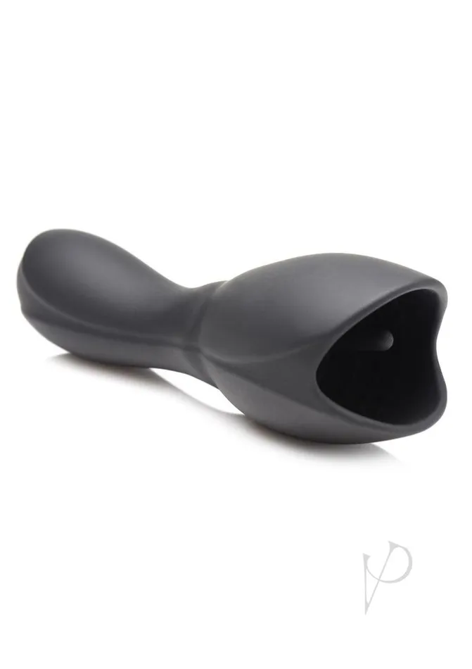 Trinity Men Male Sex Toys Trinity Men 10X Vibrating Rechargeable Silicone Penis Head Teaser with Urethral Sounds Black