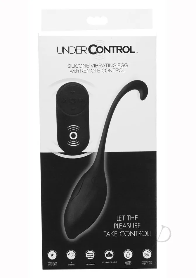 Under Control Under Control Rechargeable Silicone Vibrating Egg with Remote Control Black Female Sex Toys Under Control Under Control Rechargeable Silicone Vibrating Egg with Remote Control Black Female Sex Toys