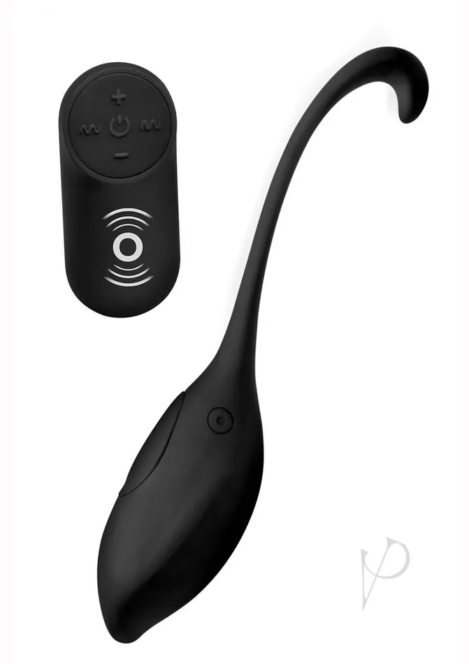 Under Control Under Control Rechargeable Silicone Vibrating Egg with Remote Control Black Female Sex Toys