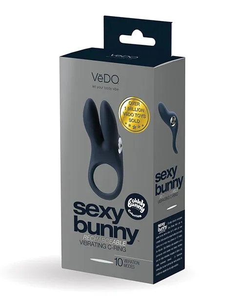 Vedo Vibrators VeDO Sexy Bunny Rechargeable Ring Just Black Vedo Vibrators VeDO Sexy Bunny Rechargeable Ring Just Black