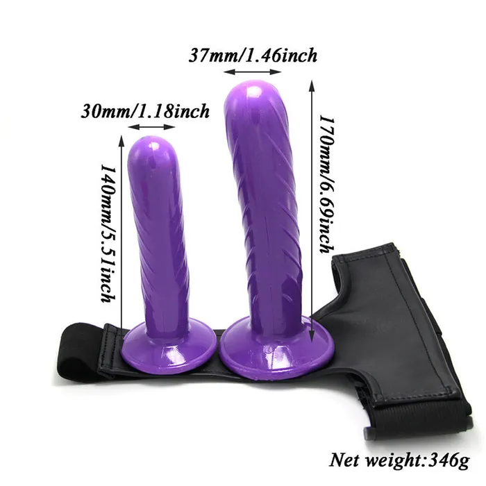 Vibrating Harness Strap On Double Dildo Wild Night Fantasies Female Sex Toys