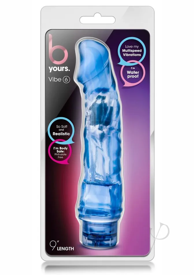 Vibrators B Yours B Yours Vibe 6 Vibrating Dildo 9in Blue