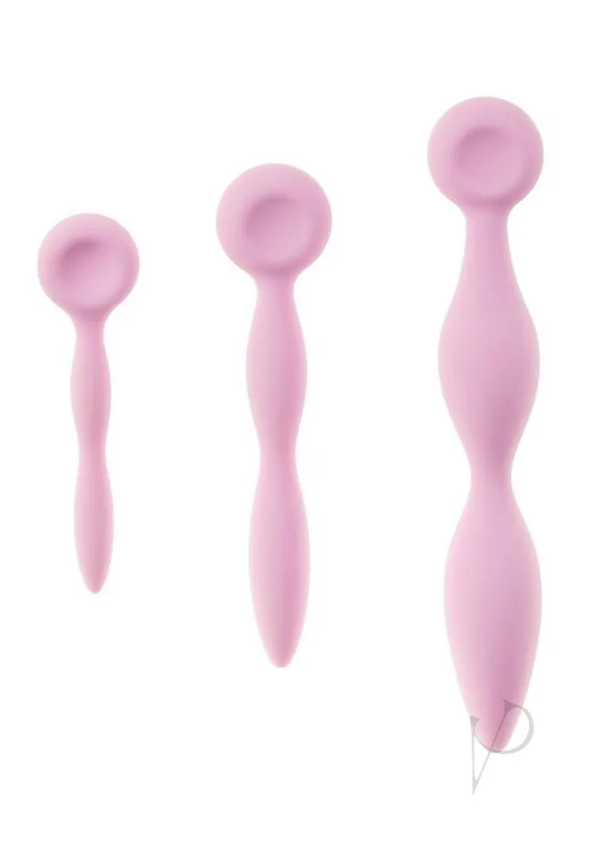 Vibrators Femintimate Femintimate Intimrelax Silicone Vaginal Dilators 3 Piece Pink