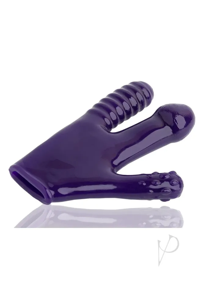 Vibrators Oxballs Claw Penetrator and Pegger Glove Purple Oxballs