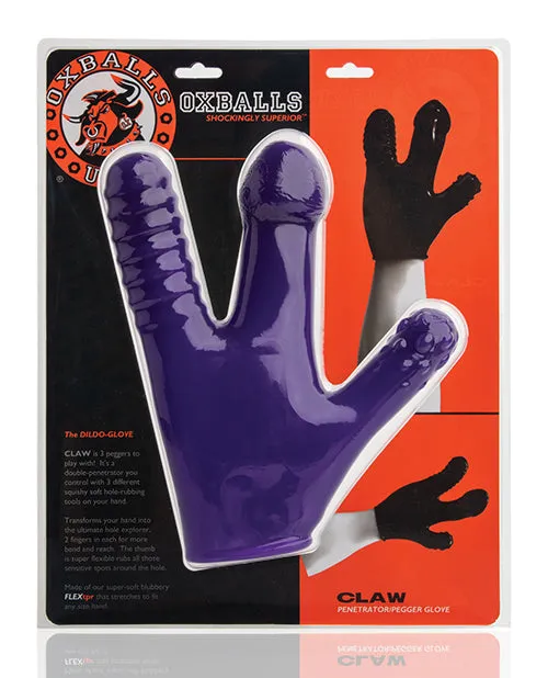 Vibrators Oxballs Claw Penetrator and Pegger Glove Purple Oxballs