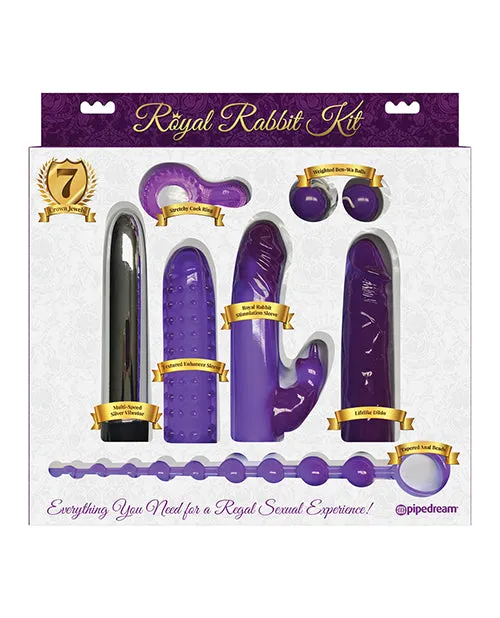 Vibrators Pipedream Royal Rabbit Vibrating 7 piece kit Purple Vibrators Pipedream Royal Rabbit Vibrating 7 piece kit Purple