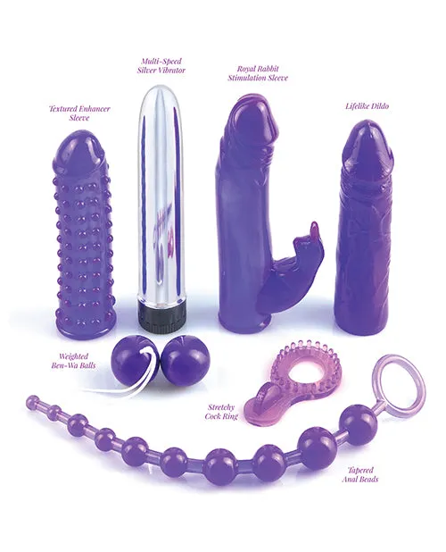 Vibrators Pipedream Royal Rabbit Vibrating 7 piece kit Purple Vibrators Pipedream Royal Rabbit Vibrating 7 piece kit Purple