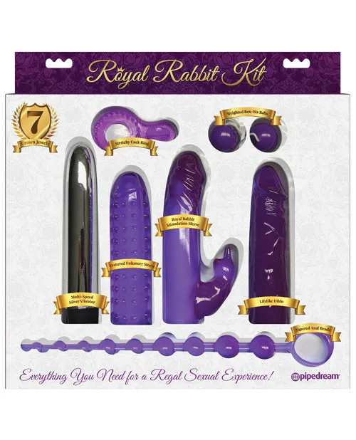 Vibrators Pipedream Royal Rabbit Vibrating 7 piece kit Purple Vibrators Pipedream Royal Rabbit Vibrating 7 piece kit Purple