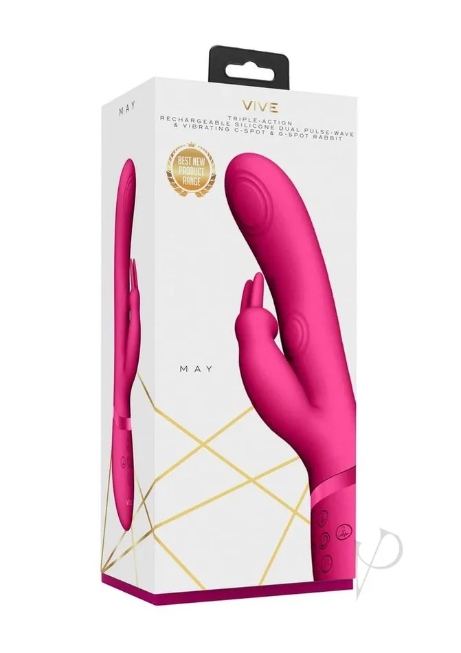 Vive By Shots Vibrators Vive May Dual PulseWave and Vibrating CSpot and GSpot Rechargeable Silicone Rabbit Pink Vive By Shots Vibrators Vive May Dual PulseWave and Vibrating CSpot and GSpot Rechargeable Silicone Rabbit Pink