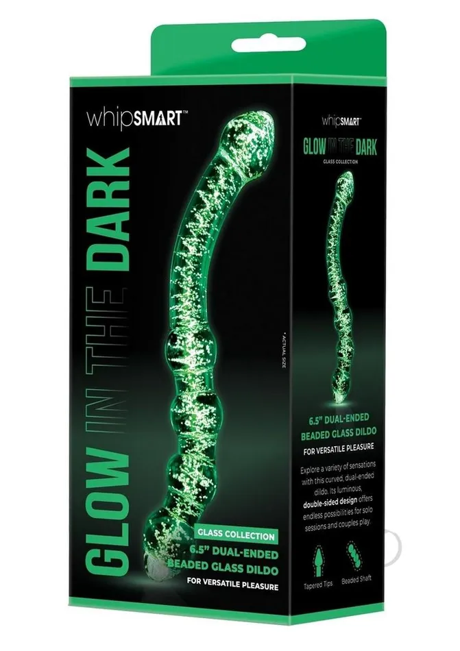 Whipsmart Dual Ended Beaded Glass Dildo 65in Clear Whipsmart Dildos