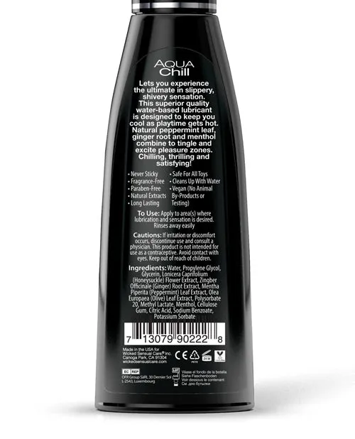 Wicked Aqua Chill Water Based Cooling Lubricant 4oz Wicked Aqua Lubricants