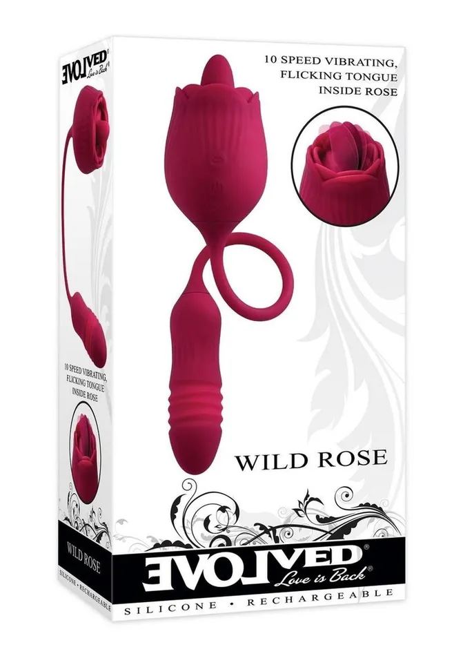 Wild Rose Rechargeable Silicone Clitoral Stimulator Red Evolved Female Sex Toys Wild Rose Rechargeable Silicone Clitoral Stimulator Red Evolved Female Sex Toys