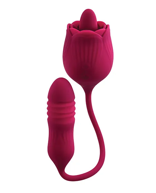 Wild Rose Rechargeable Silicone Clitoral Stimulator Red Evolved Female Sex Toys