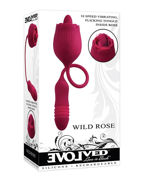 Wild Rose Rechargeable Silicone Clitoral Stimulator Red Evolved Female Sex Toys