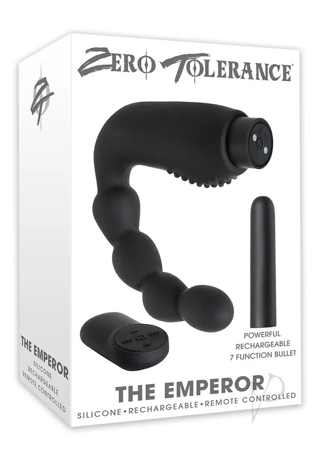 Zero Tolerance Anal Zero Tolerance The Emperor Silicone Prostate Stimulator with Rechargeable Bullet and Remote Control Black Zero Tolerance Anal Zero Tolerance The Emperor Silicone Prostate Stimulator with Rechargeable Bullet and Remote Control Black