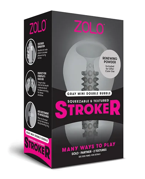 Zolo ZOLO Squeezable Mini Double Bubble Masturbator Gray Male Sex Toys Zolo ZOLO Squeezable Mini Double Bubble Masturbator Gray Male Sex Toys