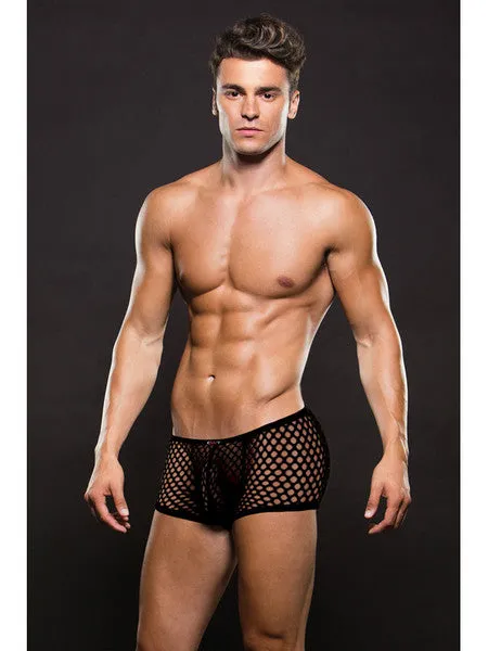 Anal Baci Envy Modern Fishnet Trunk Black ML