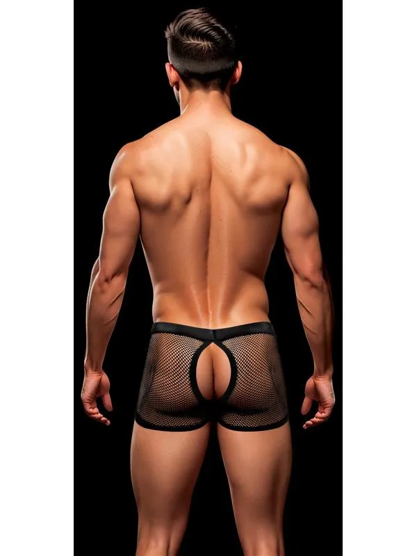 Anal Baci Envy Snap Down Mesh Boxer BriefBlackLXL Anal Baci Envy Snap Down Mesh Boxer BriefBlackLXL