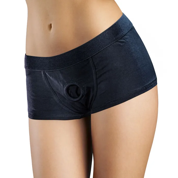 Anal Blush Temptasia Harness Briefs Small Black