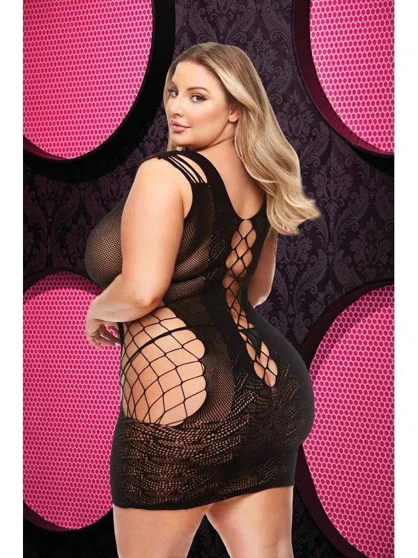 Anal Lapdance Lingerie Lace And Fishnet Halter Dress Black Q ENV Anal Lapdance Lingerie Lace And Fishnet Halter Dress Black Q ENV