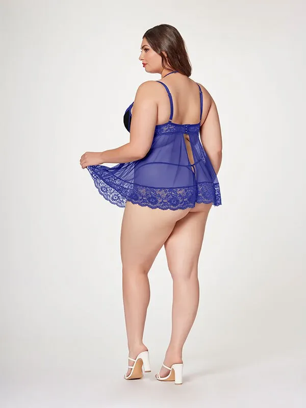 Anal Seven Til Midnight The Romantic Two Piece Babydoll Set STM11547XBlue1X2X Anal Seven Til Midnight The Romantic Two Piece Babydoll Set STM11547XBlue1X2X