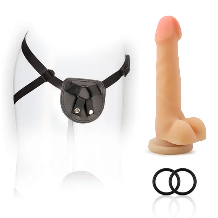 Blush For You Harness Kit With 7 Inch Cock Black Anal