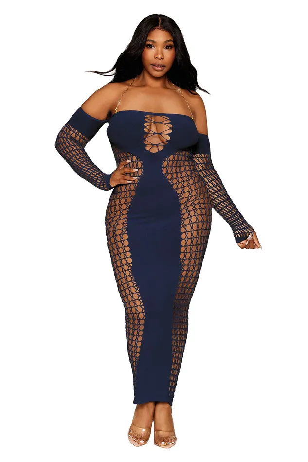 Bodystocking Gown Queen Size Denim Dreamgirl Bodystockings Playsuits